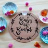 Baby on board sign20cm in diameter and made from Pink Beech plywood