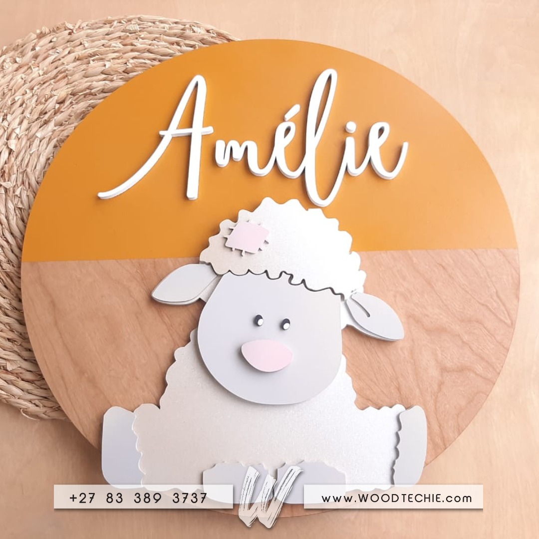 Name Board - Little Lamb Girls 2 Name Board - Little Lamb Girls - Image 2